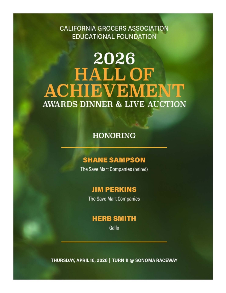 2026 Hall of Achievement awards event flyer with honorees listed on a green background.